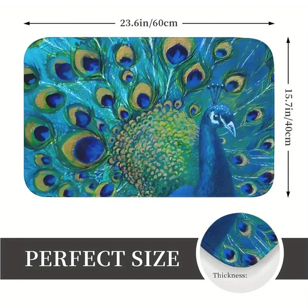 Boho Fan Tail Peacock Floor Mat